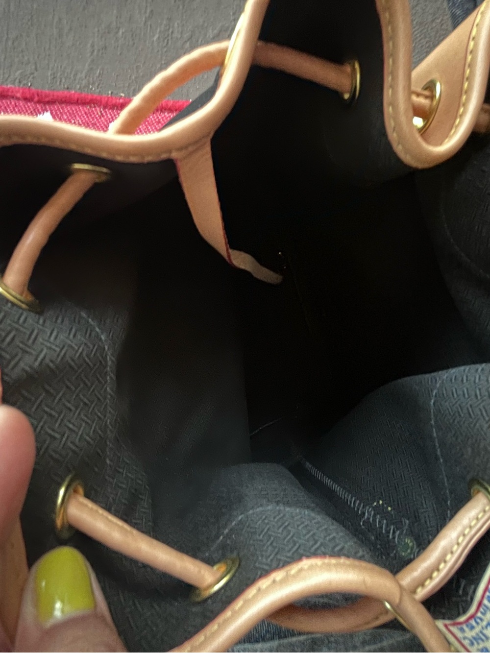Dooney & Bourke Black Canvas Drawstring - Picture 5 of 11